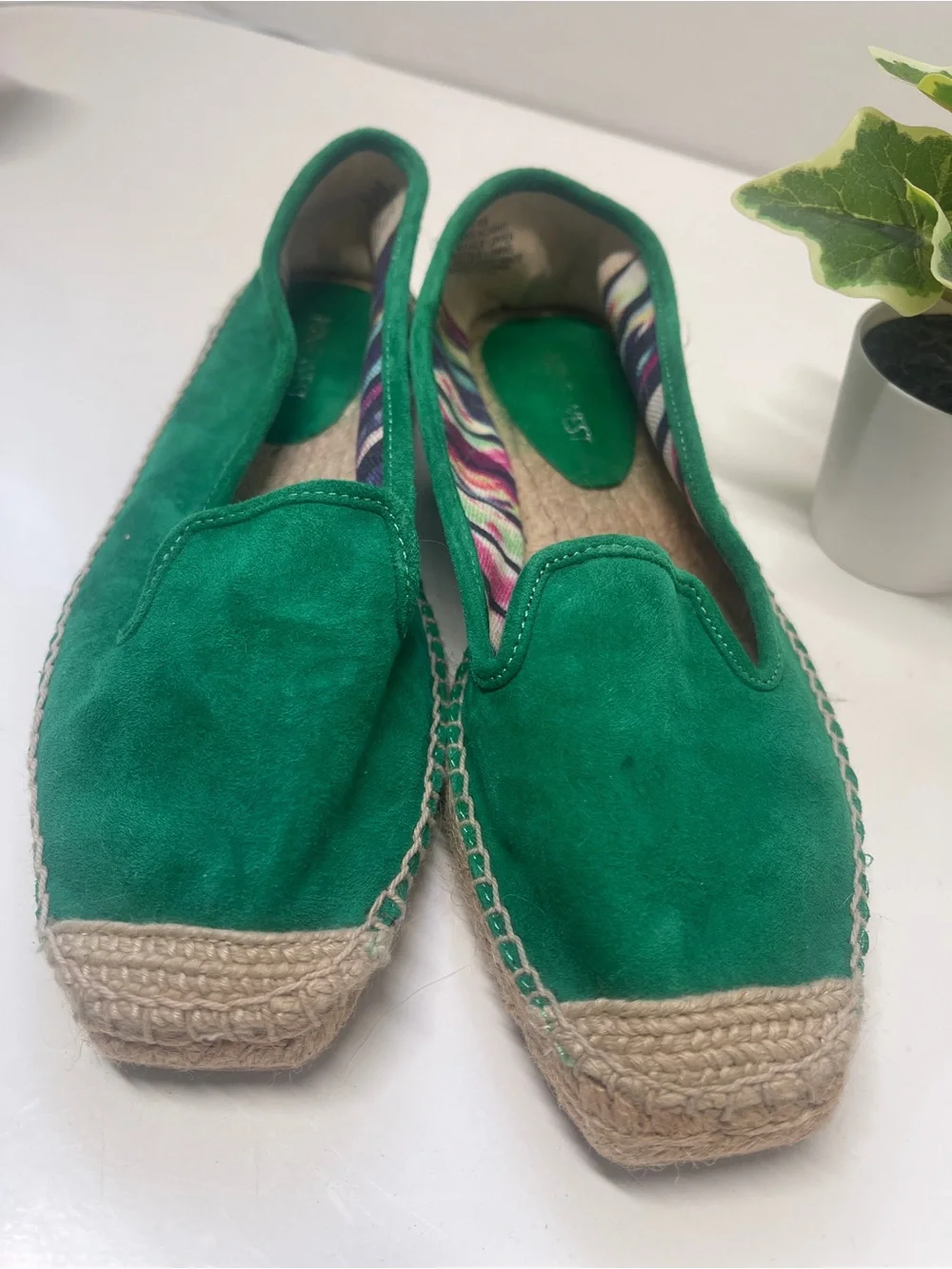 New Nine West Green Suede Espadrille Flats - Women's Slip-On Shoes